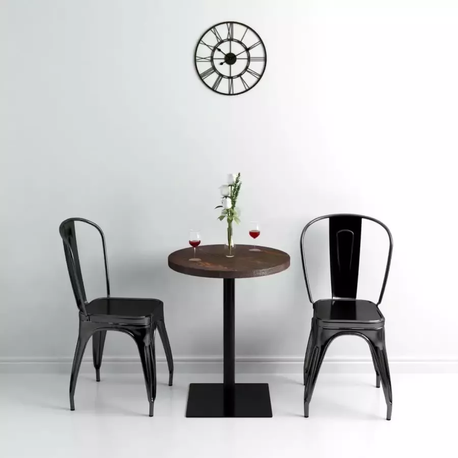 Furniture Limited Bistrotafel rond 60x75 cm MDF en staal donker essenkleur