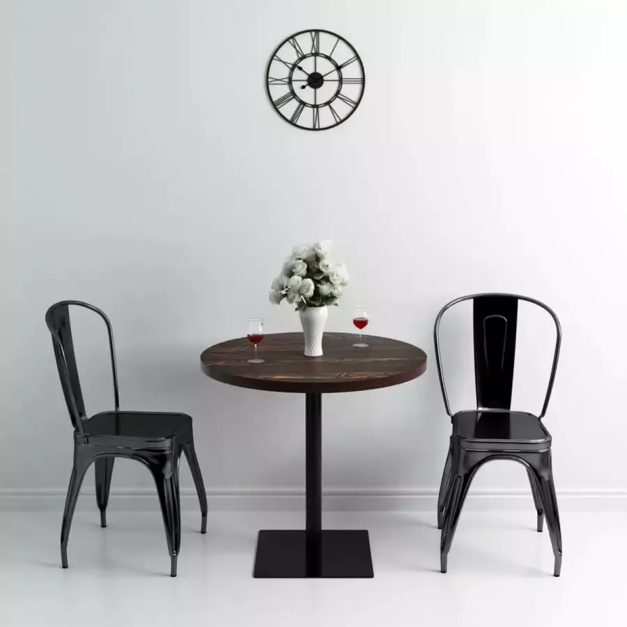 Furniture Limited Bistrotafel rond 80x75 cm MDF en staal donker essenkleur