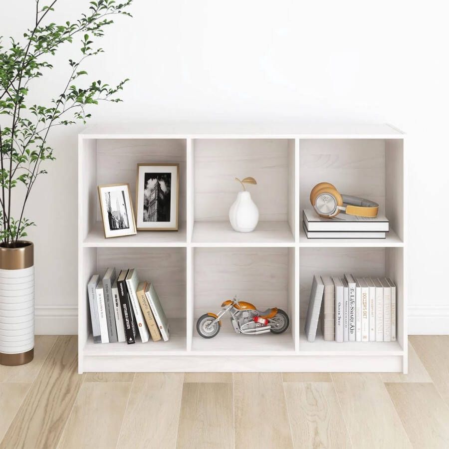 Furniture Limited Boekenkast 104x33x76 cm massief grenenhout wit