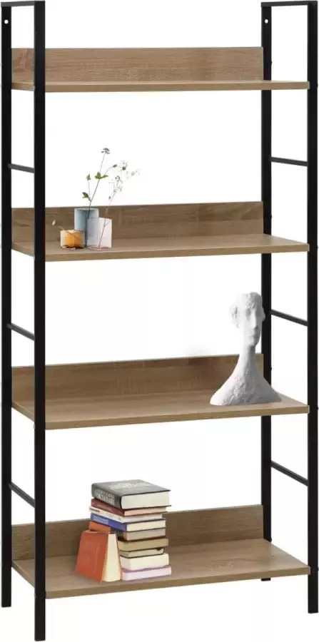 Furniture Limited Boekenkast 4 schappen 60x27 6x124 5 cm spaanplaat eikenkleurig
