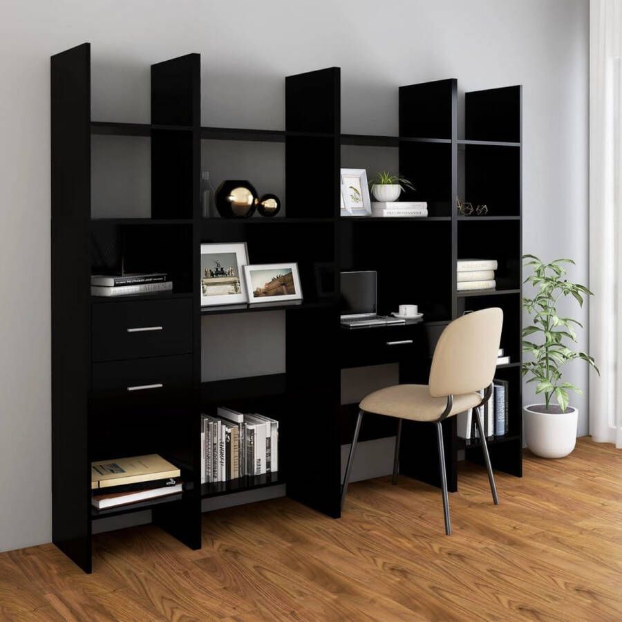 Furniture Limited Boekenkast 40x35x180 cm spaanplaat zwart