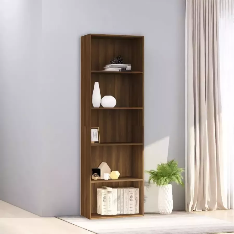 Furniture Limited Boekenkast 60x30x189 cm bewerkt hout bruineikenkleurig