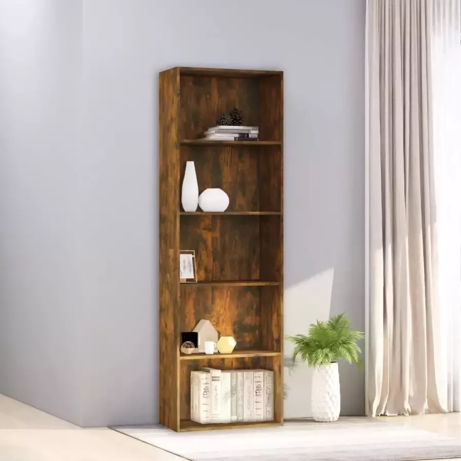 Furniture Limited Boekenkast 60x30x189 cm bewerkt hout gerookt eikenkleurig