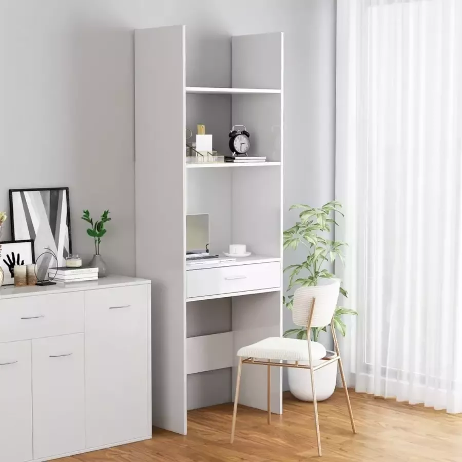 Furniture Limited Boekenkast 60x35x180 cm spaanplaat hoogglans wit