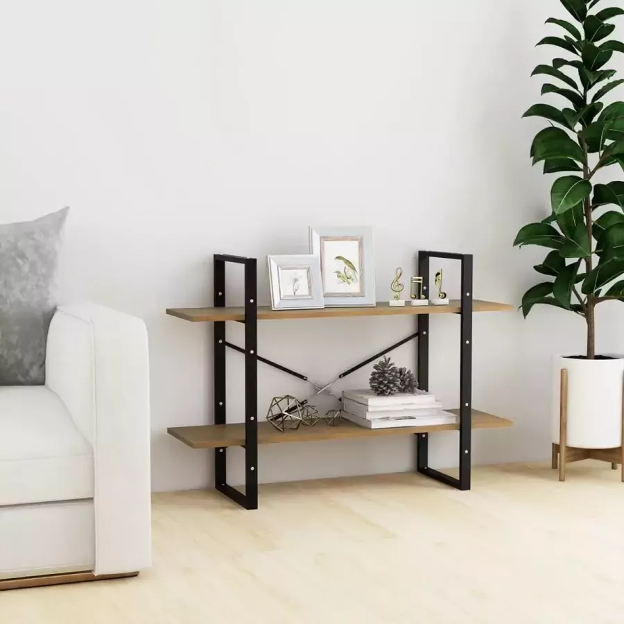 Furniture Limited Boekenkast met 2 schappen 100x30x70 cm massief grenenhout bruin