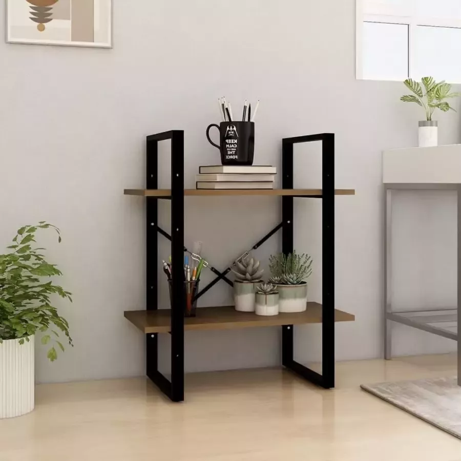 Furniture Limited Boekenkast met 2 schappen 60x30x70 cm grenenhout honingbruin