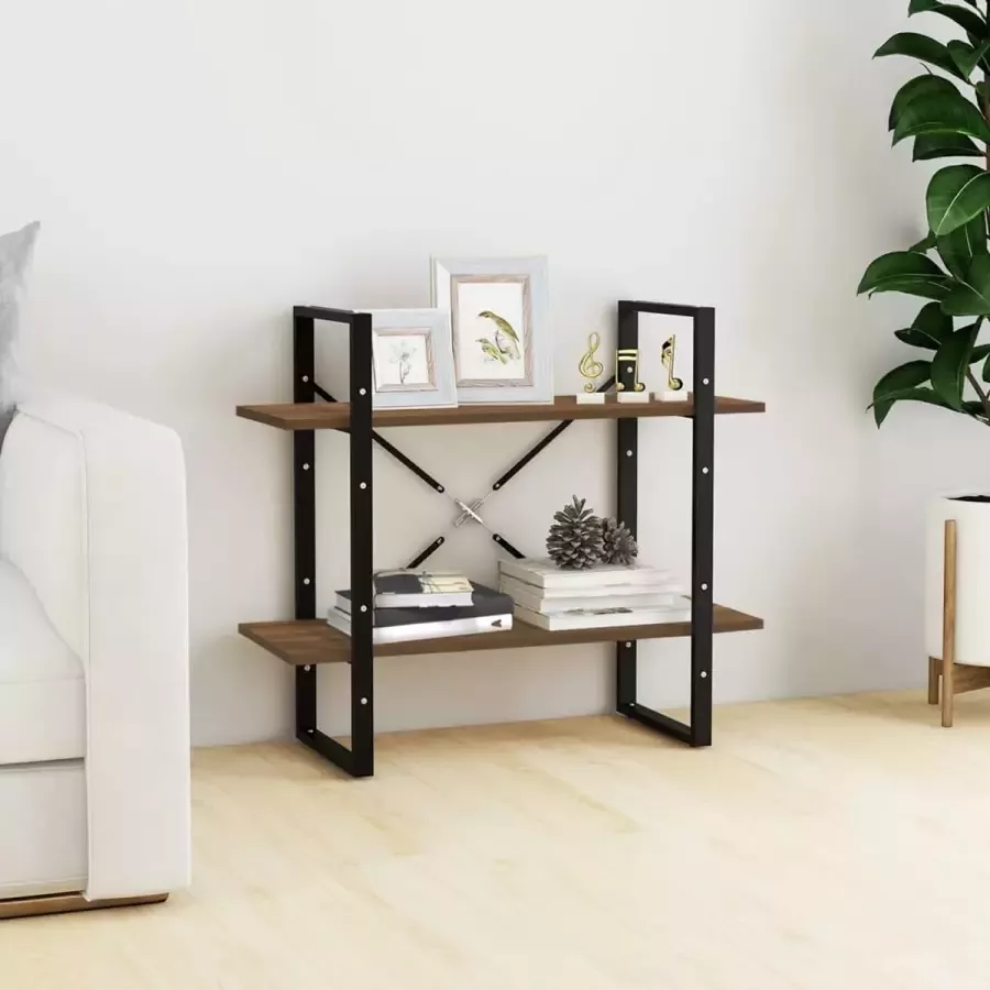 Furniture Limited Boekenkast met 2 schappen 68x30x70 cm bewerkt hout bruineiken