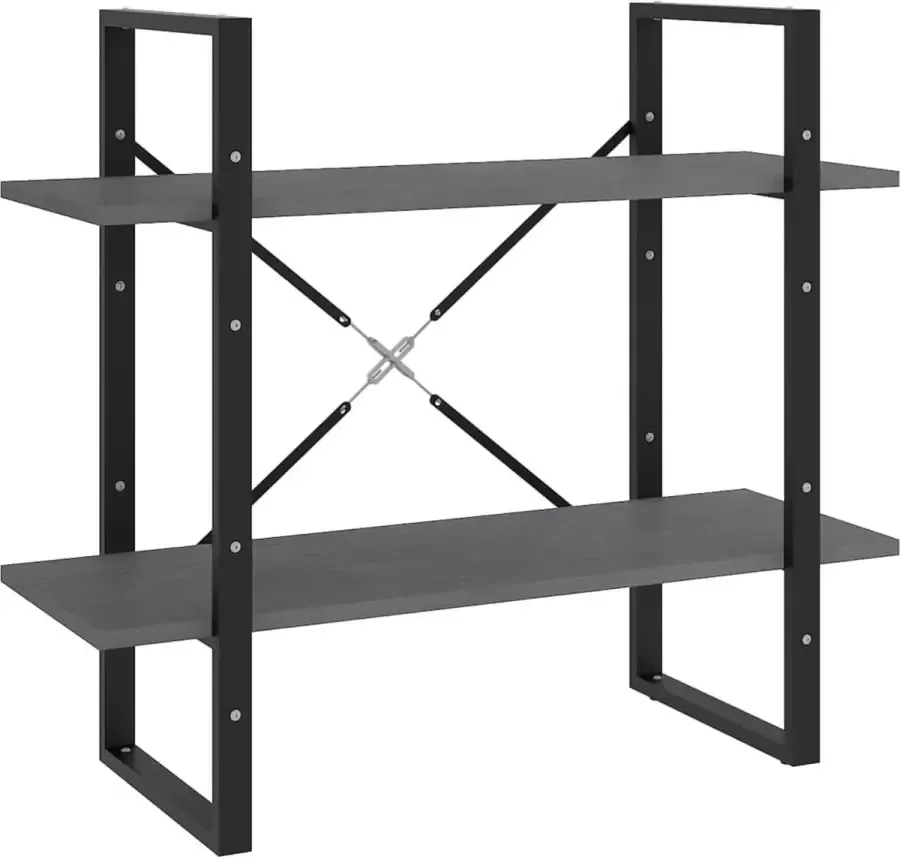 Furniture Limited Boekenkast met 2 schappen 80x30x70 cm massief grenenhout grijs
