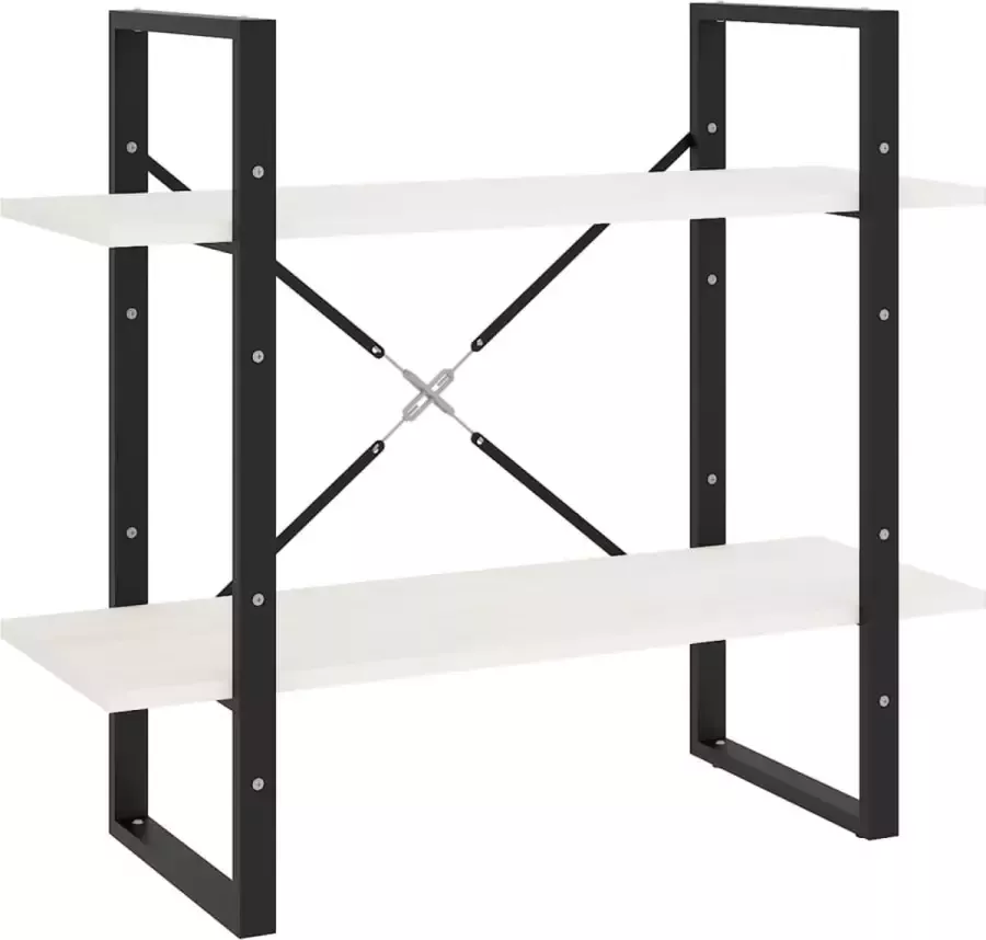 Furniture Limited Boekenkast met 2 schappen 80x30x70 cm massief grenenhout wit