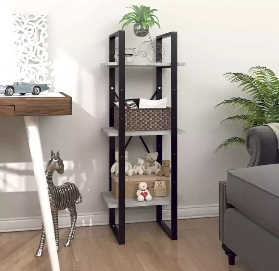 Furniture Limited Boekenkast met 3 schappen 40x30x105 cm spaanplaat betongrijs