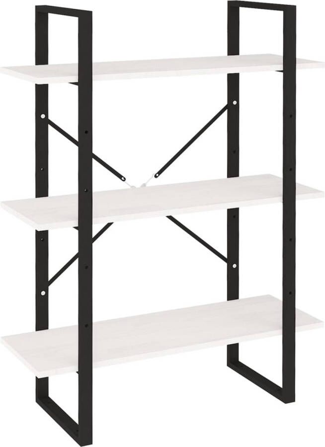 Furniture Limited Boekenkast met 3 schappen 80x30x105 cm massief grenenhout wit