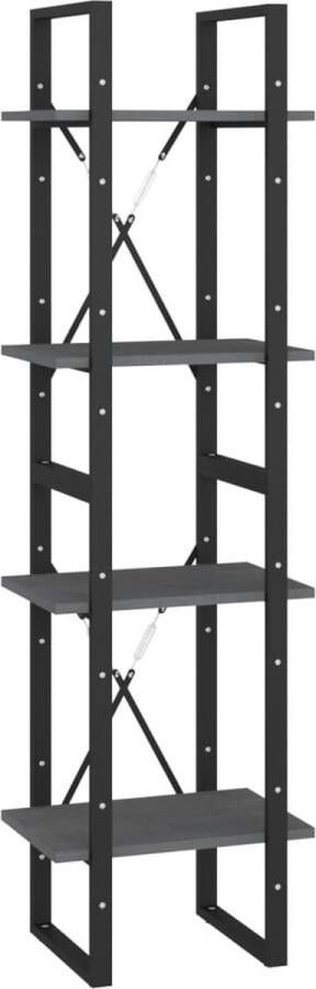 Furniture Limited Boekenkast met 4 schappen 40x30x140 cm massief grenenhout grijs