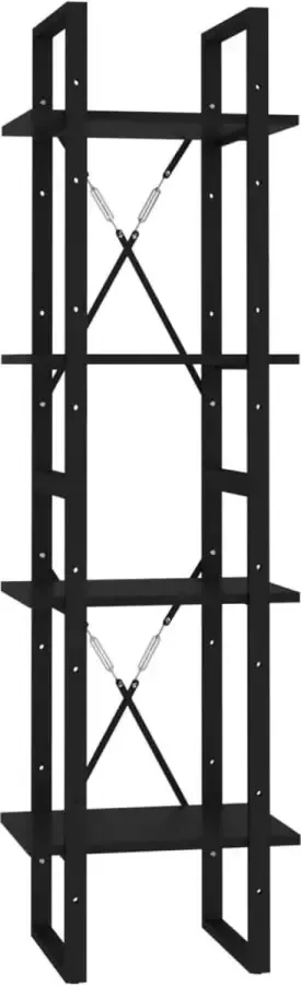 Furniture Limited Boekenkast met 4 schappen 40x30x140 cm spaanplaat zwart