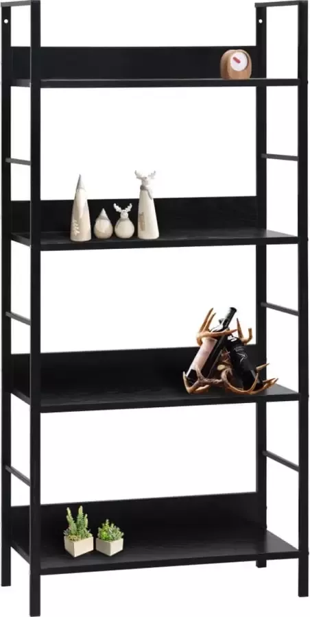 Furniture Limited Boekenkast met 4 schappen 60x27 6x124 5 cm spaanplaat zwart