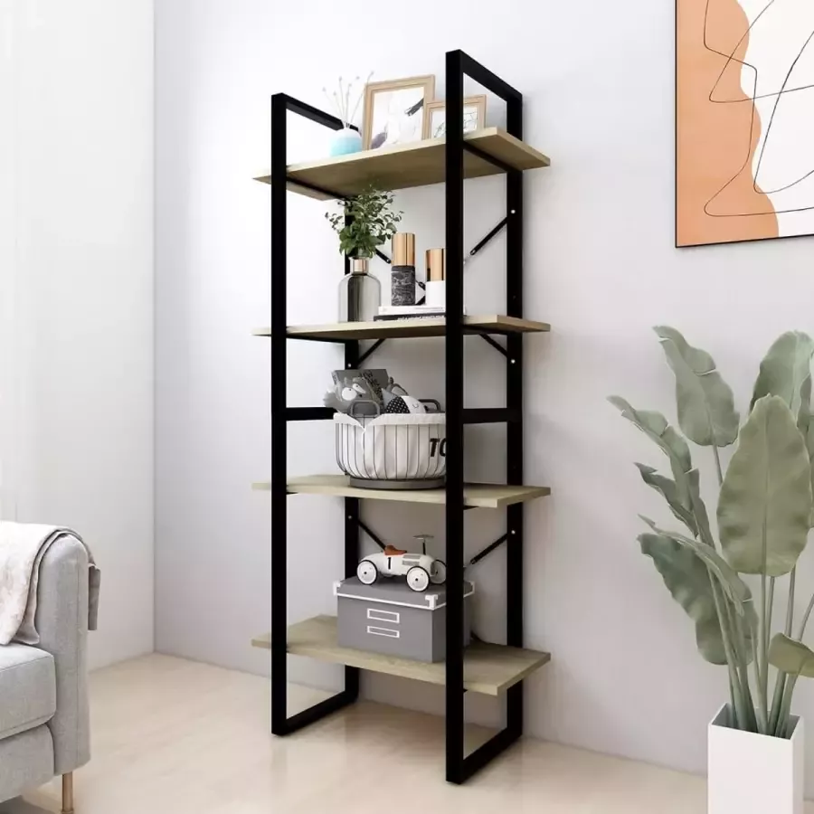 Furniture Limited Boekenkast met 4 schappen 60x30x140 cm spaanplaat sonoma eiken