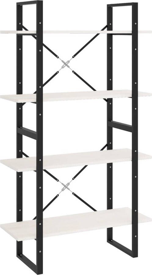 Furniture Limited Boekenkast met 4 schappen 80x30x140 cm massief grenenhout wit