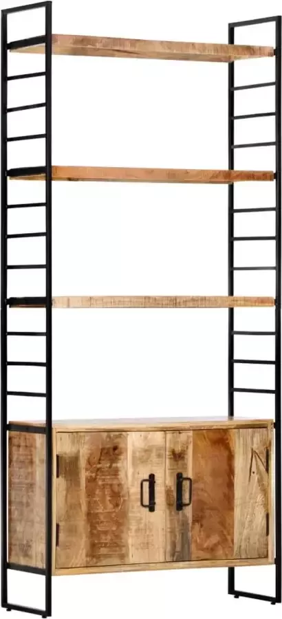 Furniture Limited Boekenkast met 4 schappen 80x30x180 cm ruw mangohout