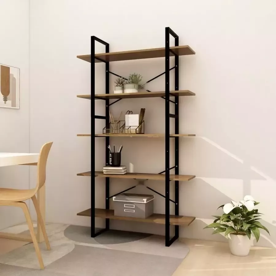 Furniture Limited Boekenkast met 5 schappen 100x30x175 cm grenenhout bruin