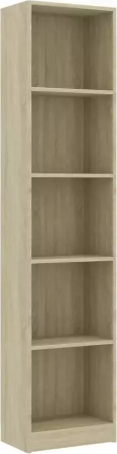 Furniture Limited Boekenkast met 5 schappen 40x24x175 cm bewerkt hout sonoma eik