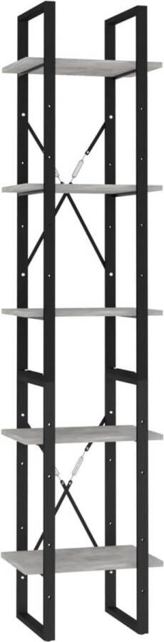 Furniture Limited Boekenkast met 5 schappen 40x30x175 cm bewerkt hout betongrijs