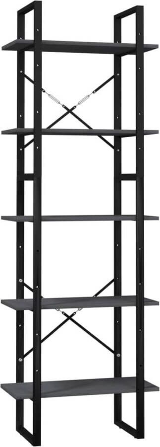 Furniture Limited Boekenkast met 5 schappen 60x30x175 cm grenenhout grijs