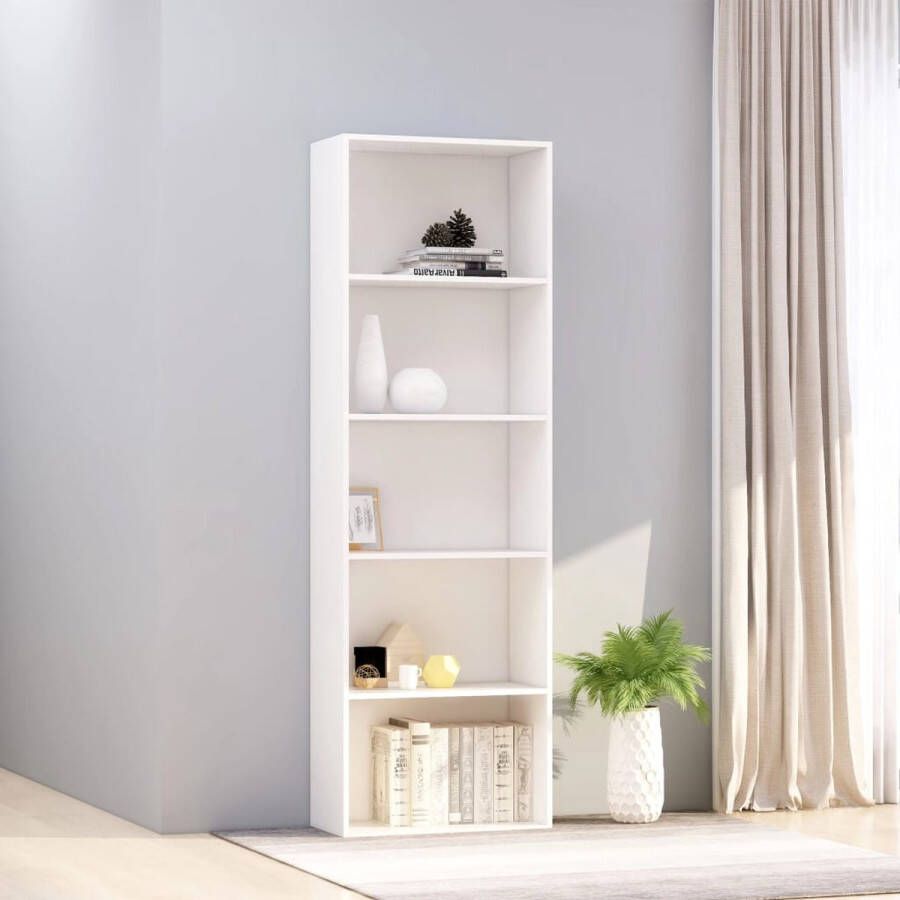 Furniture Limited Boekenkast met 5 schappen 60x30x189 cm bewerkt hout wit