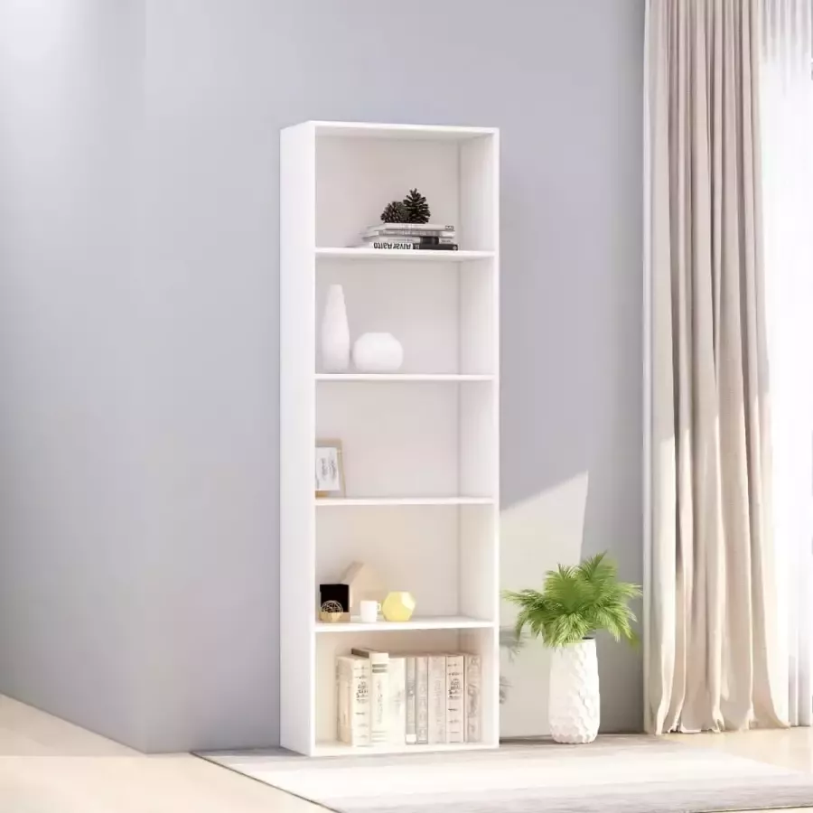 Furniture Limited Boekenkast met 5 schappen 60x30x189 cm bewerkt hout wit