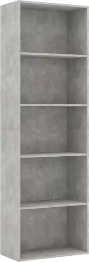 Furniture Limited Boekenkast met 5 schappen 60x30x189 cm spaanplaat betongrijs