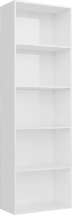 Furniture Limited Boekenkast met 5 schappen 60x30x189 cm spaanplaat hoogglans wit