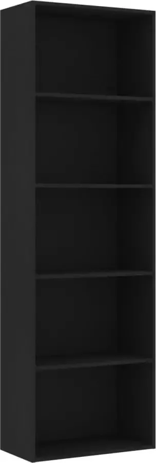Furniture Limited Boekenkast met 5 schappen 60x30x189 cm spaanplaat zwart