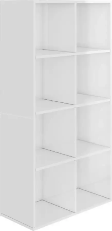 Furniture Limited Boekenkast dressoir 66x30x130 cm bewerkt hout hoogglans wit