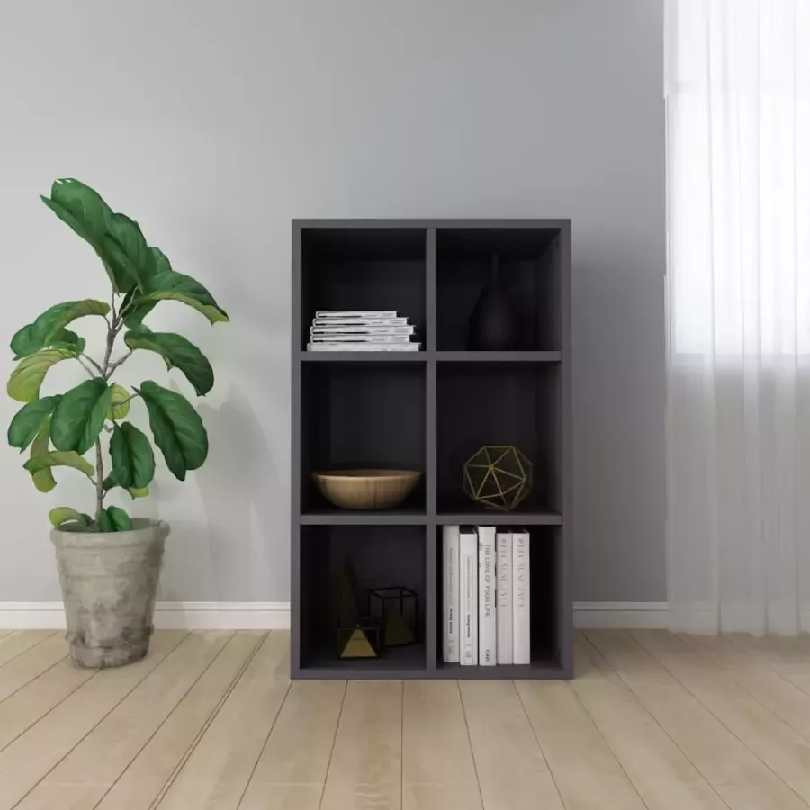 Furniture Limited Boekenkast dressoir 66x30x97 8 cm bewerkt hout hoogglans grijs