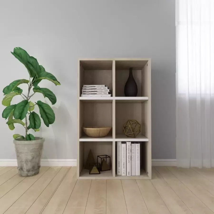 Furniture Limited Boekenkast dressoir 66x30x97 8 cm bewerkt hout wit sonoma eiken