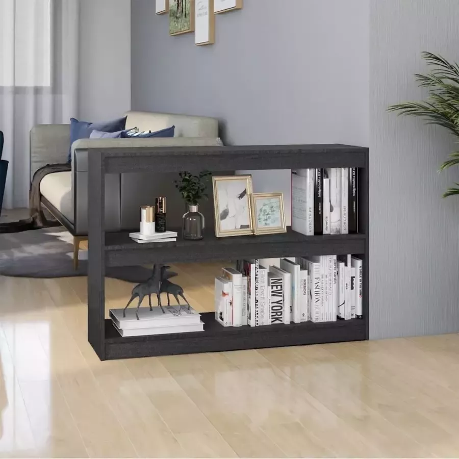 Furniture Limited Boekenkast kamerscherm 100x30x71 5 cm grenenhout grijs