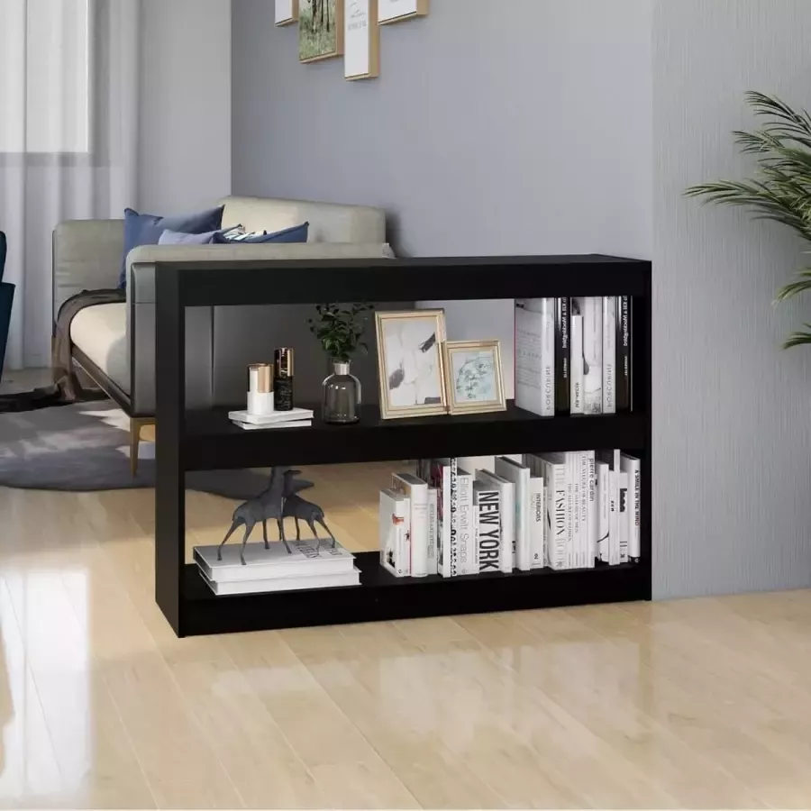 Furniture Limited Boekenkast kamerscherm 100x30x71 5 cm grenenhout zwart