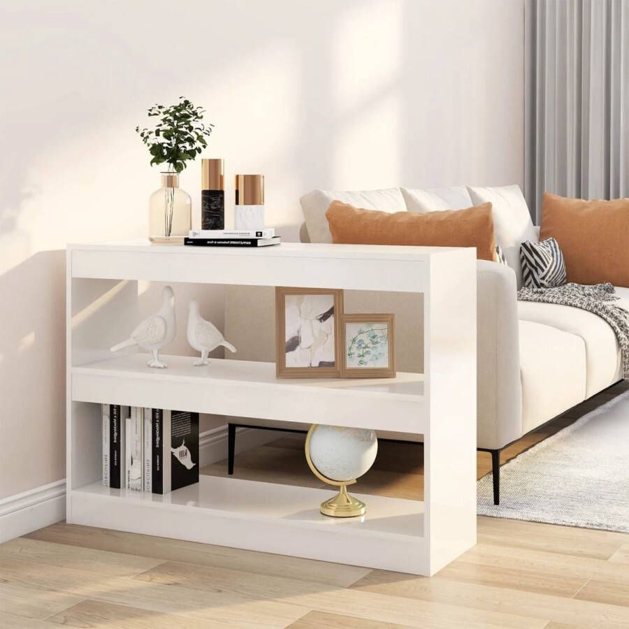 Furniture Limited Boekenkast kamerscherm 100x30x72 cm hoogglans wit