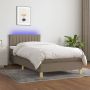 Furniture Limited Boxspring met matras en LED stof taupe 90x190 cm - Thumbnail 3