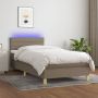 Furniture Limited Boxspring met matras en LED stof taupe 90x190 cm - Thumbnail 2