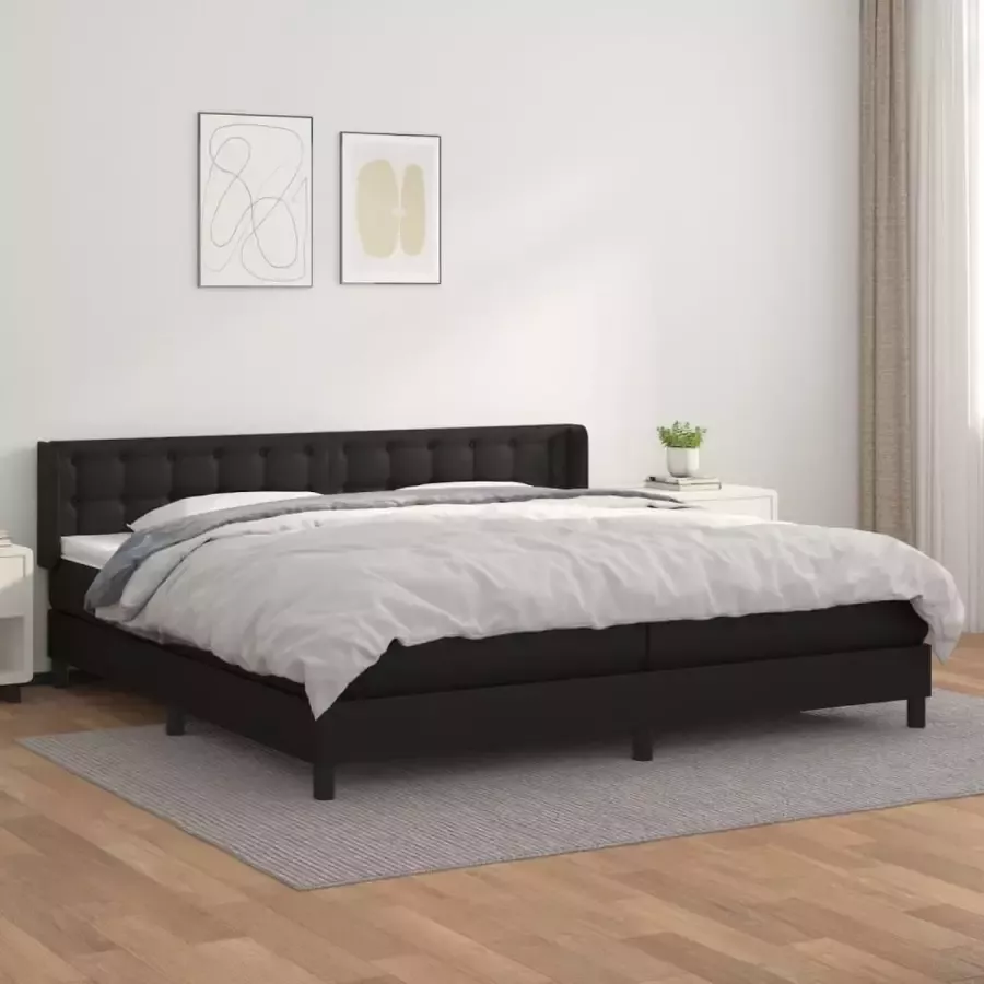 Furniture Limited Boxspring met matras kunstleer zwart 200x200 cm