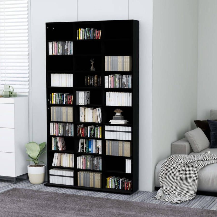 Furniture Limited Cd-kast 102x16x177 5 cm bewerkt hout zwart