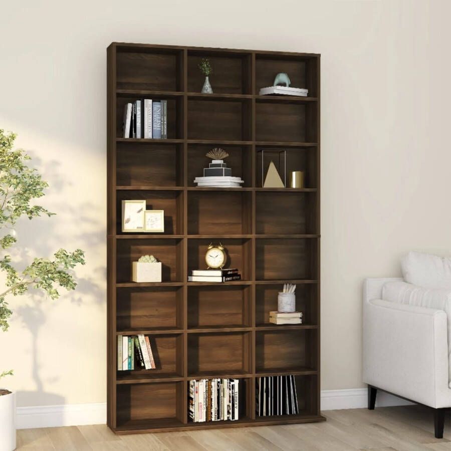 Furniture Limited Cd-kast 102x23x177 5 cm bewerkt hout bruineikenkleurig