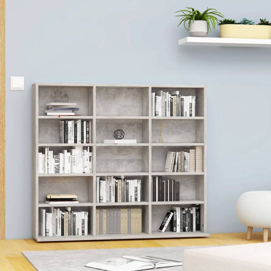 Furniture Limited Cd-kast 102x23x89 5 cm bewerkt hout betongrijs