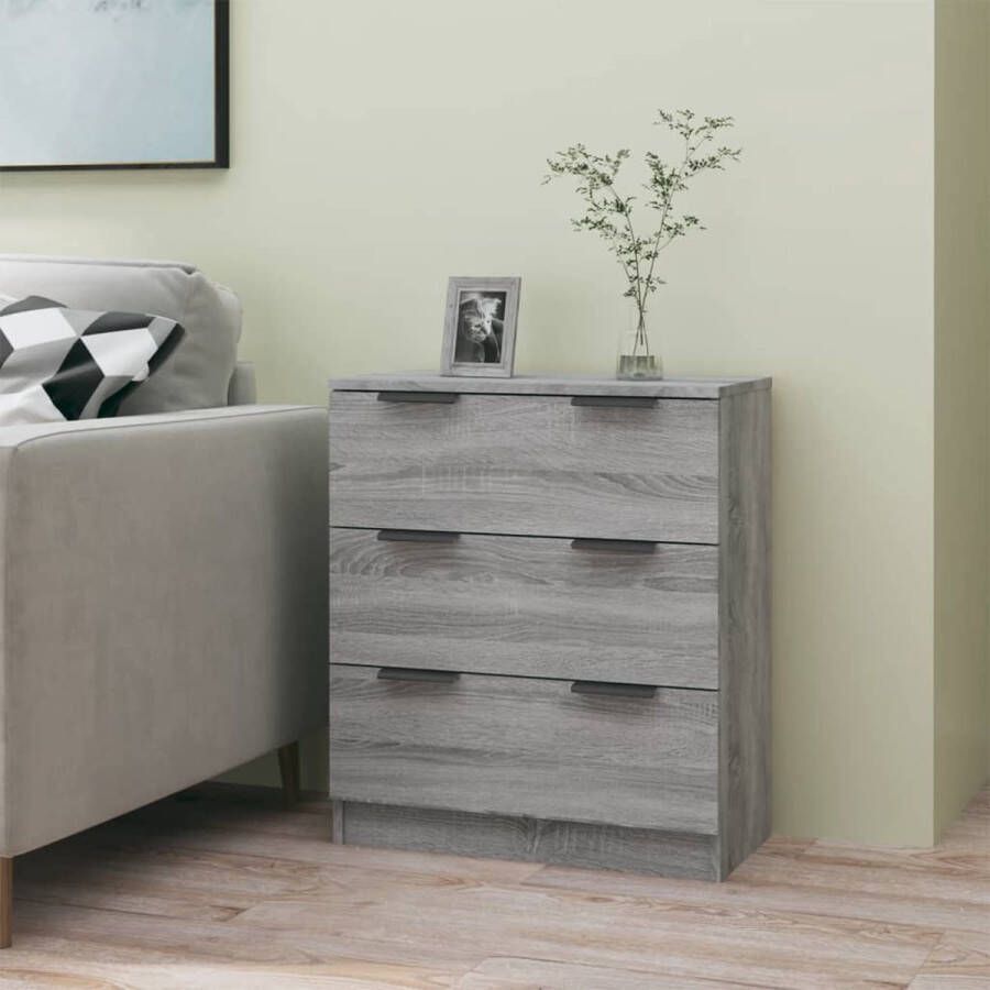 Furniture Limited Dressoir 60x30x70 cm bewerkt hout grijs sonoma eikenkleurig - Foto 1