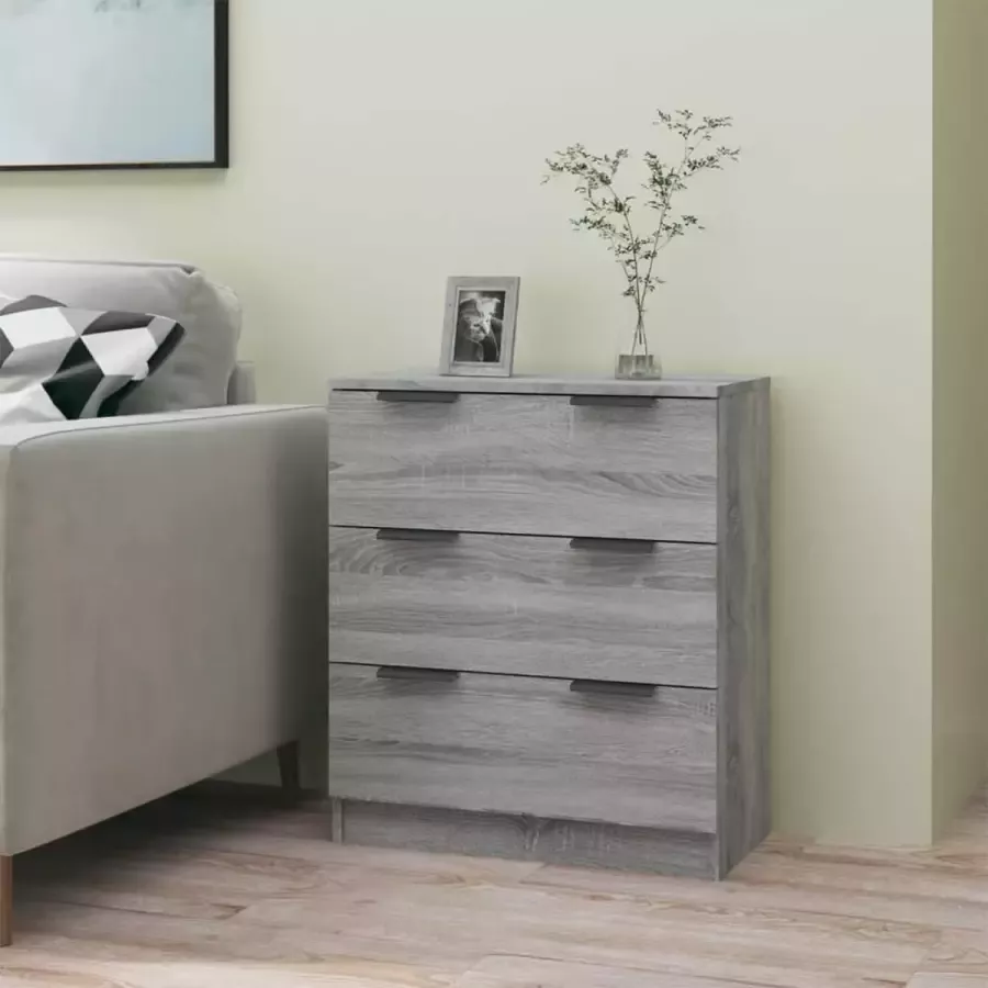 Furniture Limited Dressoir 60x30x70 cm bewerkt hout grijs sonoma eikenkleurig