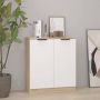 Furniture Limited Dressoir 60x30x70 cm bewerkt hout wit en sonoma eikenkleurig - Thumbnail 2