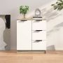 Furniture Limited Dressoir 60x30x70 cm bewerkt hout wit en sonoma eikenkleurig - Thumbnail 1