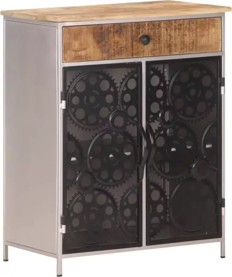 Furniture Limited Dressoir 60x35x75 cm ruw mangohout en ijzer