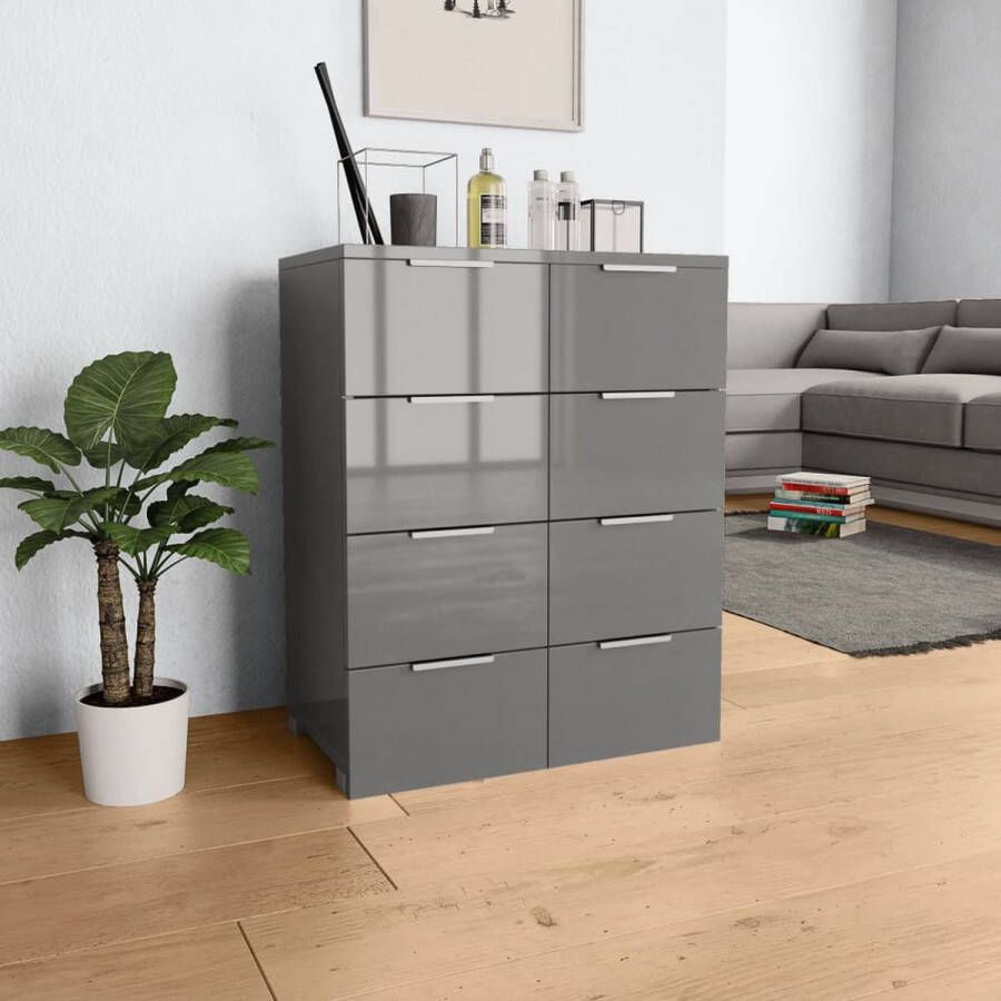 Furniture Limited Dressoir 60x35x80 cm spaanplaat hoogglans grijs