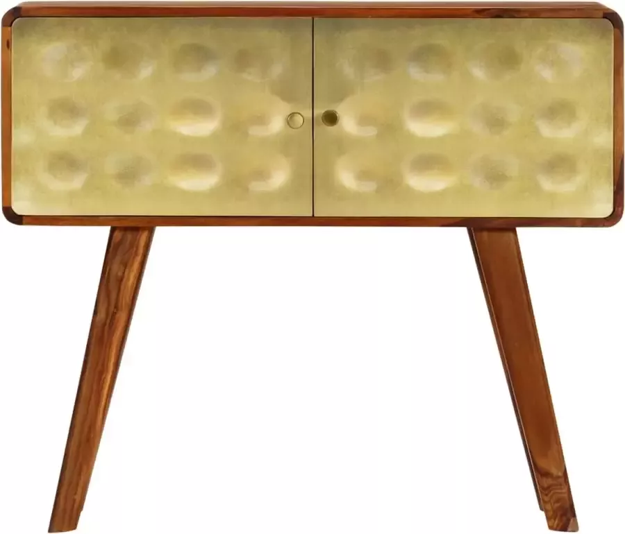 Furniture Limited Dressoir 90x30x77 cm massief sheeshamhout met gouden print