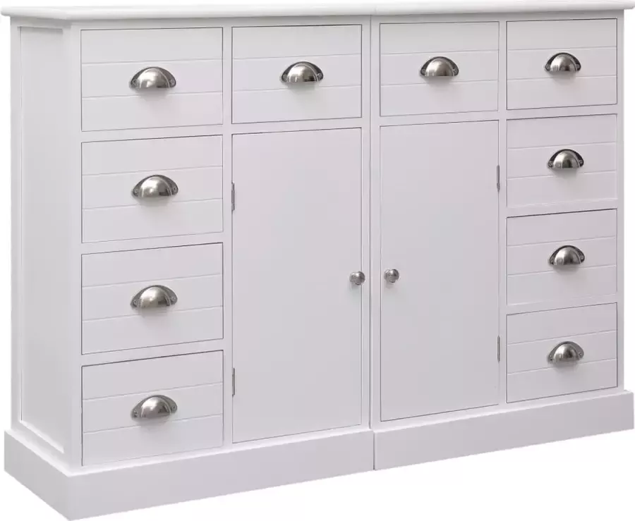 Furniture Limited Dressoir met 10 lades 113x30x79 cm hout wit - Foto 2